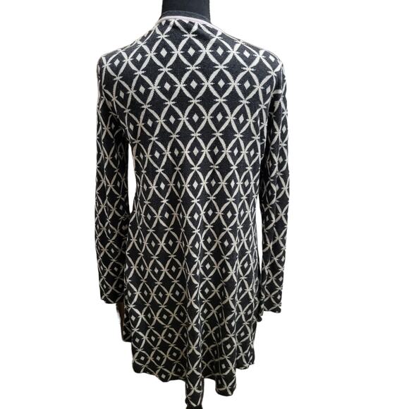 Belldini Heather Charcoal and Oatmeal Open Front Cardigan Sweater, Sz M - Picture 7 of 8